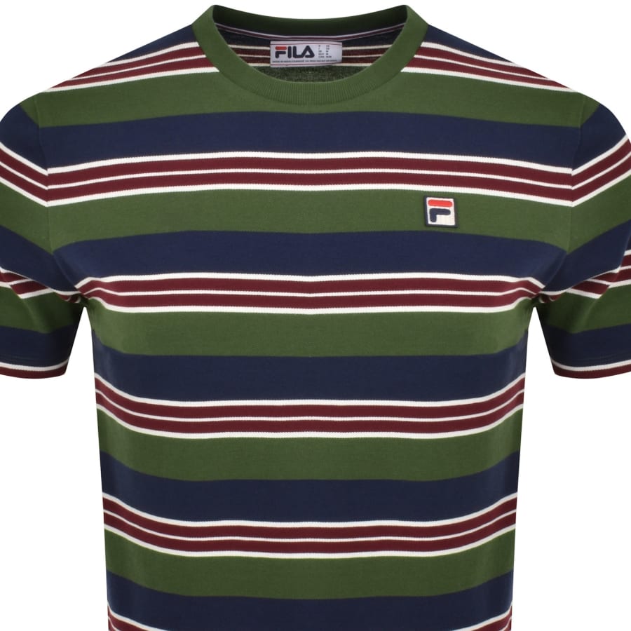 Fila Vintage Stripe T Shirt Green